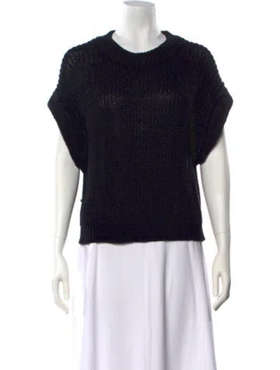 Pre-owned Apiece Apart Linen Crew Neck Sweater In Black
