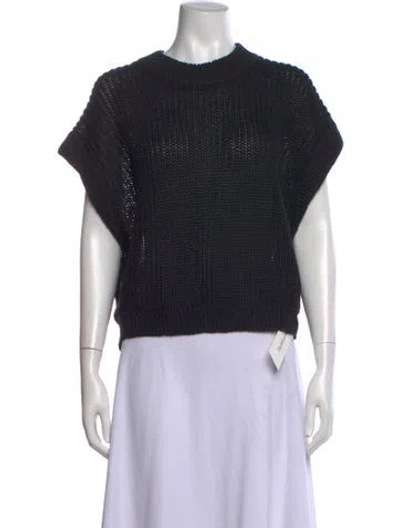 Pre-owned Apiece Apart Linen Crew Neck Sweater In Blue