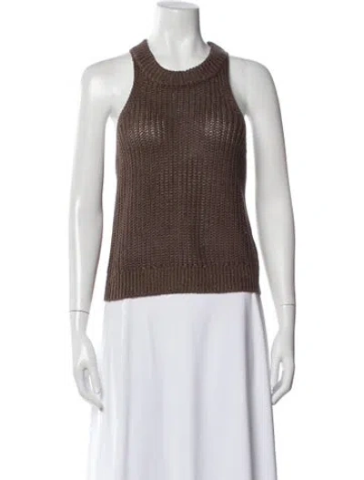 Pre-owned Apiece Apart Linen Crew Neck Sweater In Brown