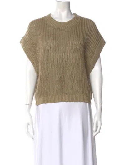 Pre-owned Apiece Apart Linen Crew Neck Sweater In Brown
