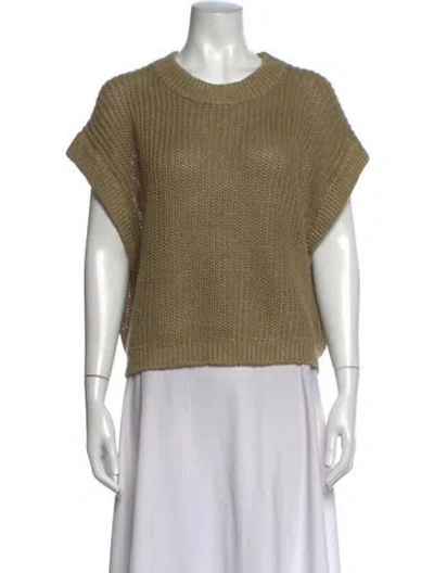 Pre-owned Apiece Apart Linen Crew Neck Sweater In Brown