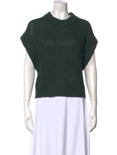 Pre-owned Apiece Apart Linen Crew Neck Sweater In Green