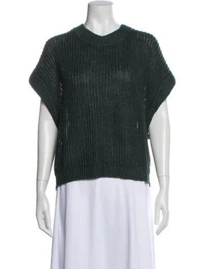 Pre-owned Apiece Apart Linen Crew Neck Sweater In Green