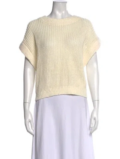 Pre-owned Apiece Apart Linen Crew Neck Sweater In Neutrals