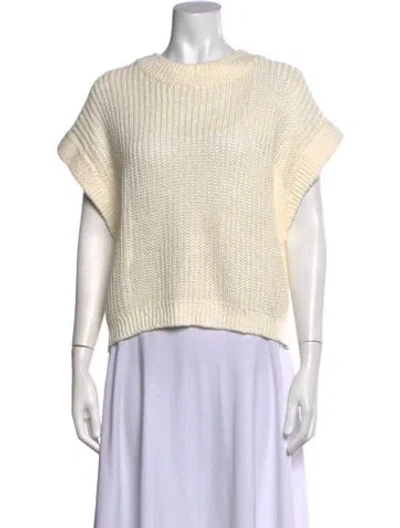 Pre-owned Apiece Apart Linen Crew Neck Sweater In Neutrals