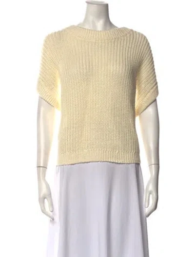 Pre-owned Apiece Apart Linen Crew Neck Sweater In Neutrals