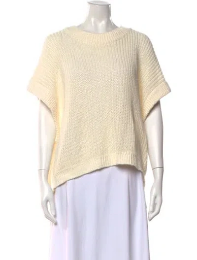 Pre-owned Apiece Apart Linen Crew Neck Sweater In White