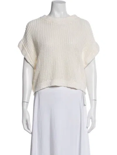 Pre-owned Apiece Apart Linen Crew Neck Sweater In White