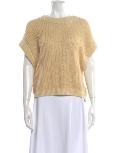 Pre-owned Apiece Apart Linen Crew Neck Sweater In Yellow