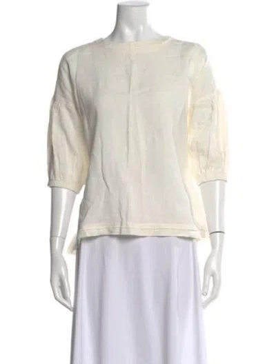 Pre-owned Apiece Apart Linen Crew Neck Top In Neutral