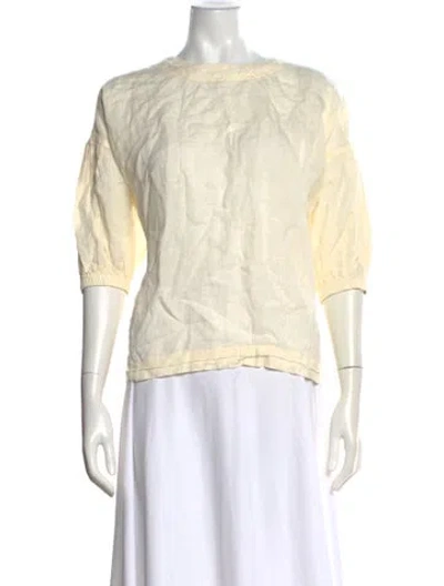 Pre-owned Apiece Apart Linen Crew Neck Top In Neutrals