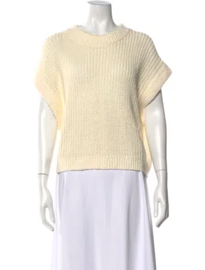 Pre-owned Apiece Apart Linen Crew Neck Top In Neutrals