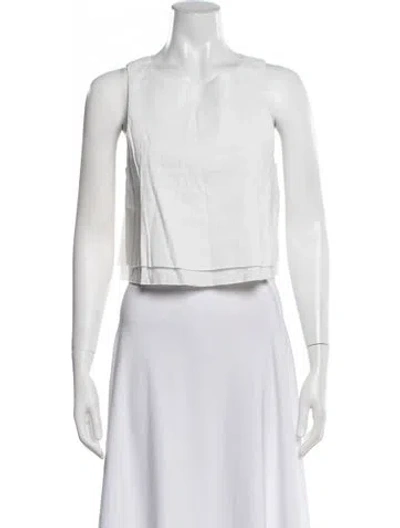 Pre-owned Apiece Apart Linen Crew Neck Top In White