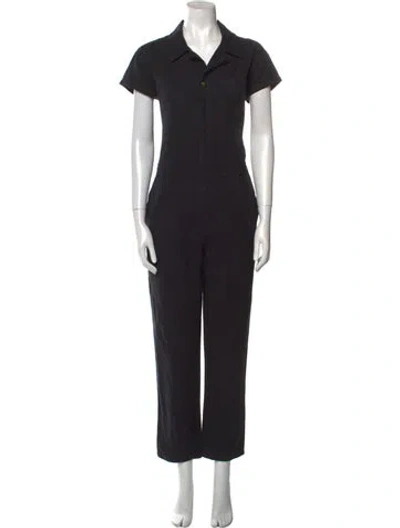 Pre-owned Apiece Apart Linen Jumpsuit In Black