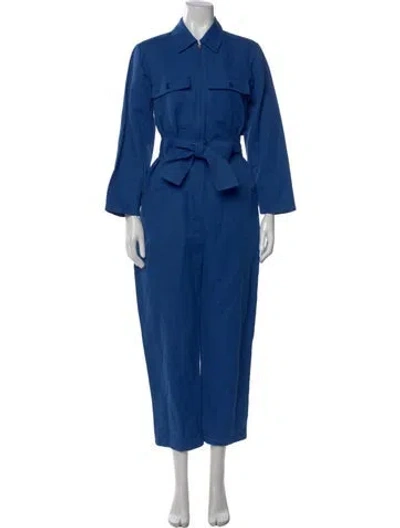 Pre-owned Apiece Apart Linen Jumpsuit In Blue