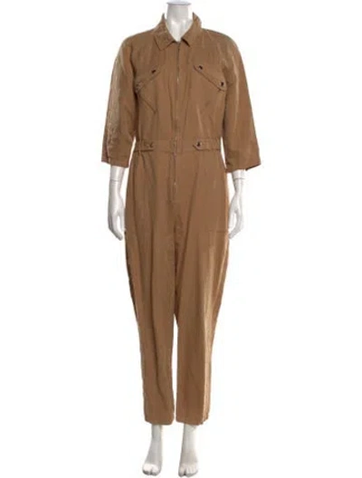 Pre-owned Apiece Apart Linen Jumpsuit In Brown