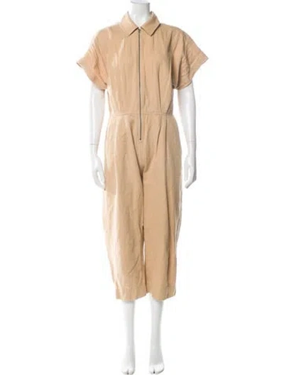 Pre-owned Apiece Apart Linen Jumpsuit In Neutral
