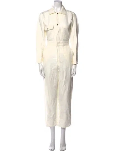 Pre-owned Apiece Apart Linen Jumpsuit In White