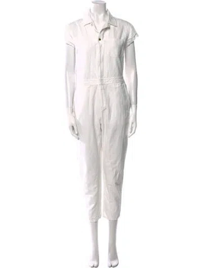 Pre-owned Apiece Apart Linen Jumpsuit In White