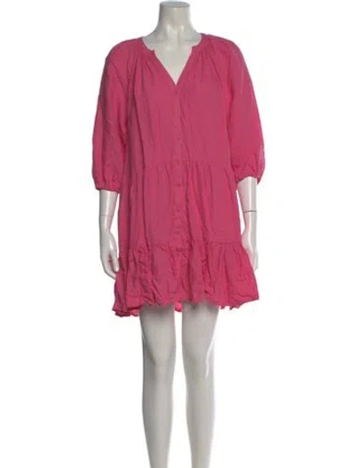 Pre-owned Apiece Apart Linen Knee-length Dress In Pink