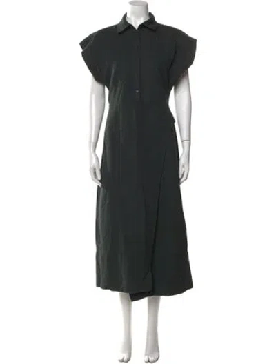 Pre-owned Apiece Apart Linen Long Dress In Black