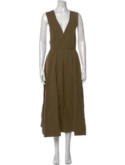 Pre-owned Apiece Apart Linen Long Dress In Multi
