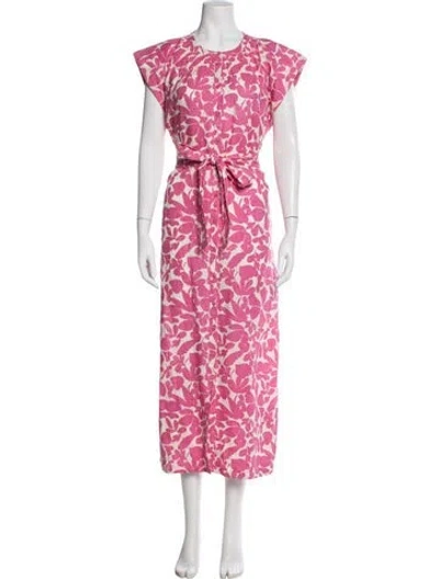 Pre-owned Apiece Apart Linen Long Dress In Pink