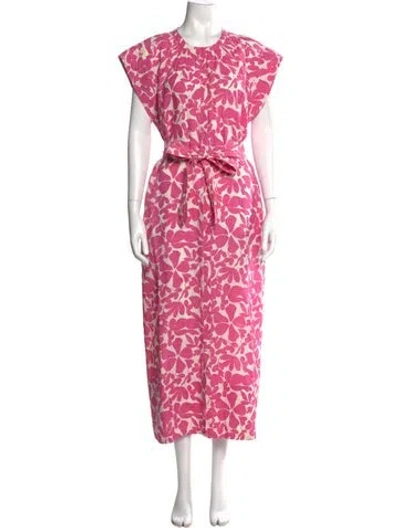 Pre-owned Apiece Apart Linen Long Dress In Pink