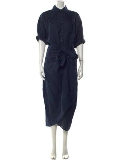 Pre-owned Apiece Apart Linen Long Dress W/ Tags In Blue