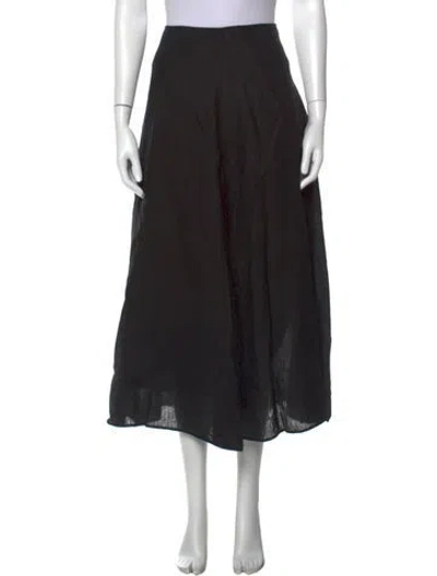 Pre-owned Apiece Apart Linen Long Skirt In Black