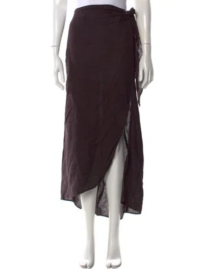 Pre-owned Apiece Apart Linen Long Skirt In Black