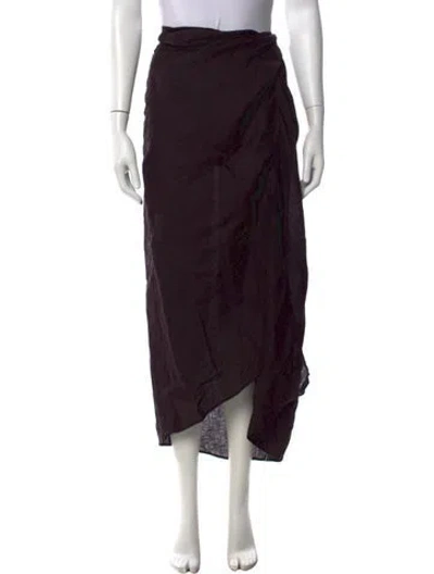 Pre-owned Apiece Apart Linen Long Skirt In Black