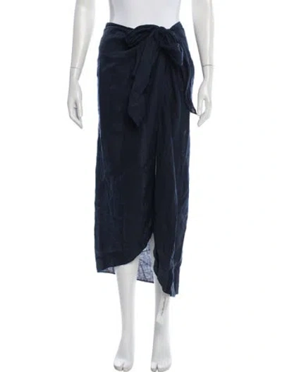 Pre-owned Apiece Apart Linen Long Skirt In Blue