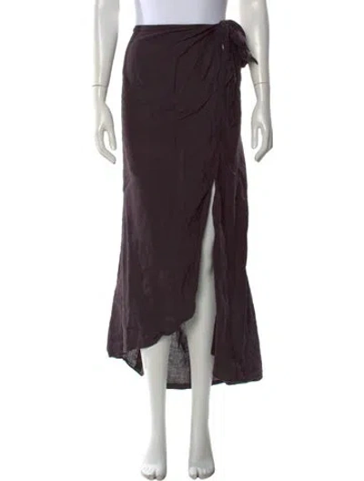 Pre-owned Apiece Apart Linen Long Skirt In Purple