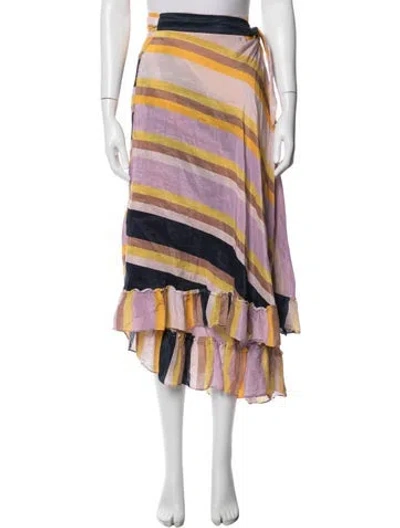 Pre-owned Apiece Apart Linen Long Skirt In Purple