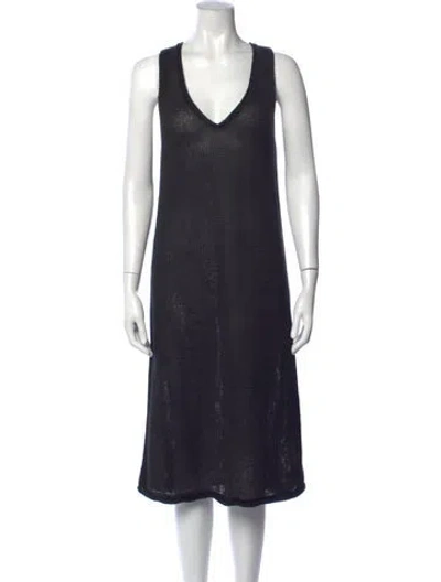 Pre-owned Apiece Apart Linen Midi Length Dress In Blue