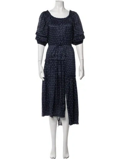 Pre-owned Apiece Apart Linen Midi Length Dress In Blue