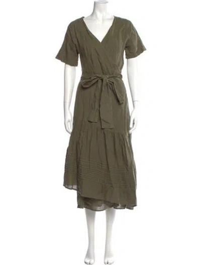 Pre-owned Apiece Apart Linen Midi Length Dress In Green