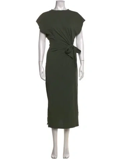 Pre-owned Apiece Apart Linen Midi Length Dress In Green