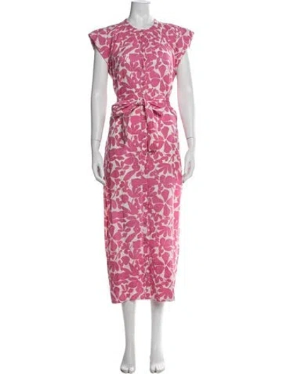 Pre-owned Apiece Apart Linen Midi Length Dress In Pink