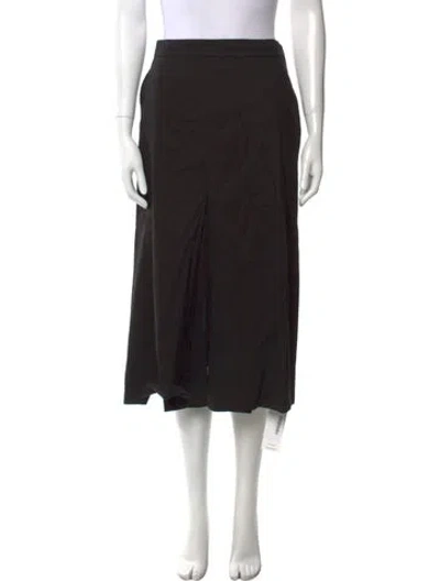 Pre-owned Apiece Apart Linen Midi Length Skirt In Black