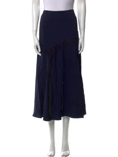 Pre-owned Apiece Apart Linen Midi Length Skirt In Black