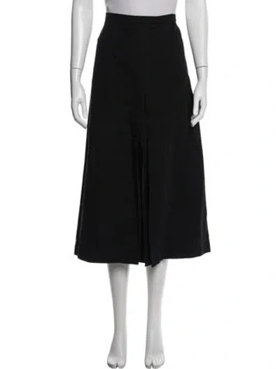 Pre-owned Apiece Apart Linen Midi Length Skirt In Black
