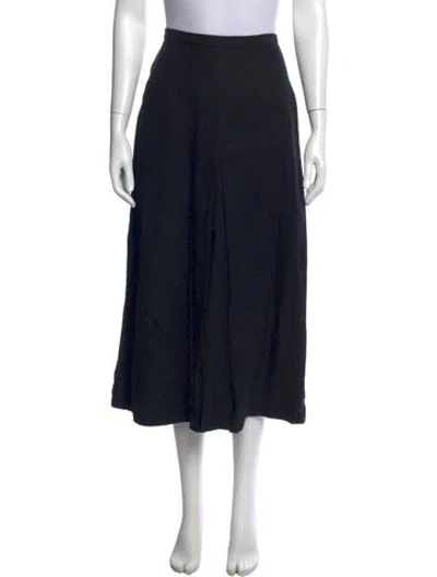 Pre-owned Apiece Apart Linen Midi Length Skirt In Black