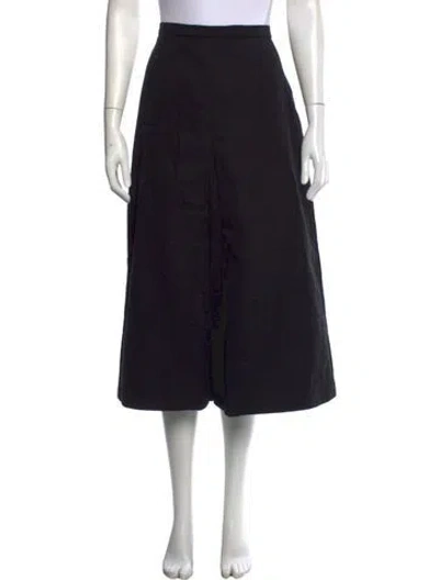 Pre-owned Apiece Apart Linen Midi Length Skirt In Black