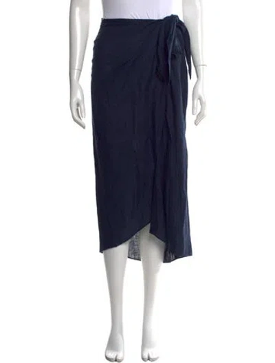 Pre-owned Apiece Apart Linen Midi Length Skirt In Blue
