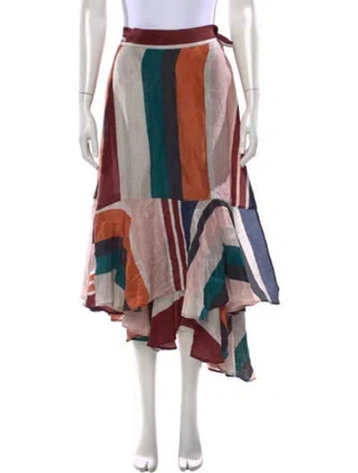 Pre-owned Apiece Apart Linen Midi Length Skirt In Blue