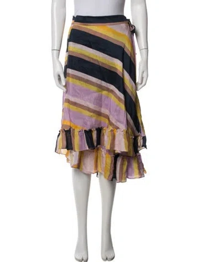 Pre-owned Apiece Apart Linen Midi Length Skirt In Multicolor