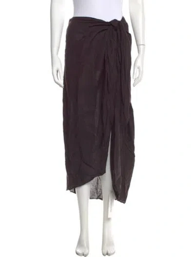 Pre-owned Apiece Apart Linen Midi Length Skirt In Purple
