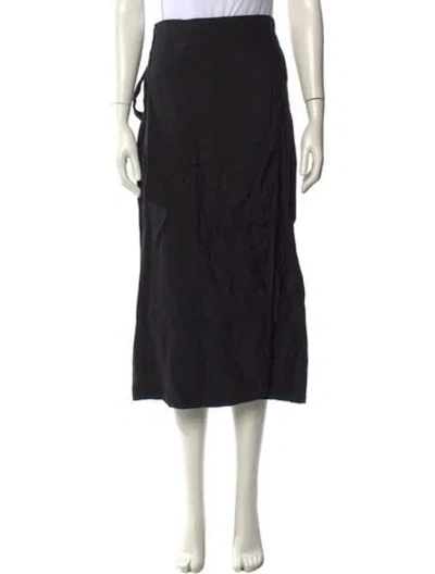 Pre-owned Apiece Apart Linen Midi Length Skirt W/ Tags In Black